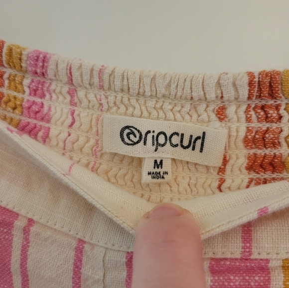 Rip Curl Striped Linen Flat Shorts Size Medium Wide Wasitband - Picture 3 of 4